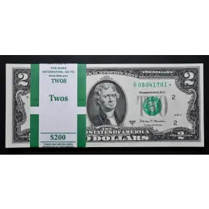 $2 2017-A. Green seal Small Size $2 Federal Reserve Notes 1941-B*
