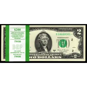 $2 2017-A. Green seal Small Size $2 Federal Reserve Notes 1941-B*