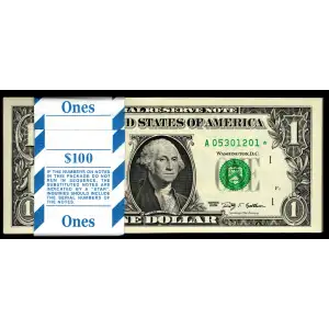 $1 2009 Green seal. Small Size $1 Federal Reserve Notes 3000-A*