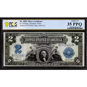 $2 1899 Blue Silver Certificates 258