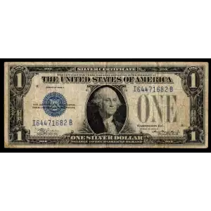 $1 1928-E blue seal. Small Silver Certificates 1605