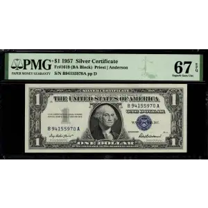 $1 1957 blue seal. Small Silver Certificates 1619