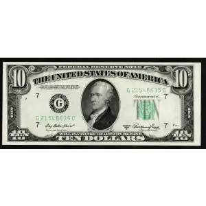 $10 1950-A.  Small Size $10 Federal Reserve Notes 2011-G