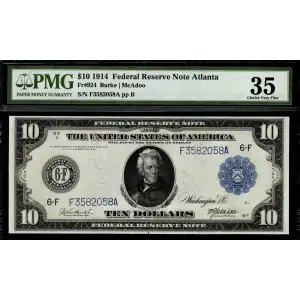 $10 1914 Blue Seal Federal Reserve Notes 924
