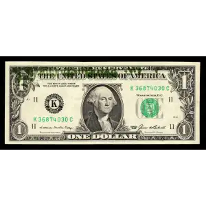 $1 1985 Green seal. Small Size $1 Federal Reserve Notes Dallas 1913-K