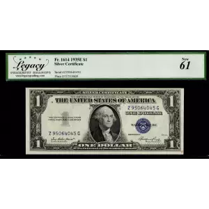 $1 1935-E blue seal. Small Silver Certificates 1614