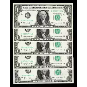 $1 1963 Green seal. Small Size $1 Federal Reserve Notes 1900-H