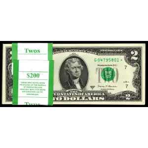 $2 2017-A. Green seal Small Size $2 Federal Reserve Notes 1941-G*