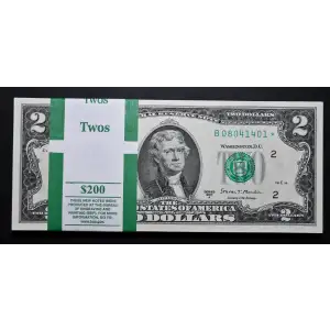 $2 2017-A. Green seal Small Size $2 Federal Reserve Notes 1941-B*