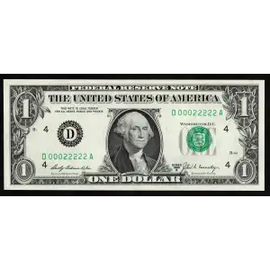 $1 1969-B. Green seal. Small Size $1 Federal Reserve Notes 1905-D