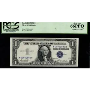 $1 1935-E blue seal. Small Silver Certificates 1614