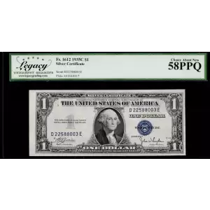 $1 1935-C blue seal. Small Silver Certificates 1612