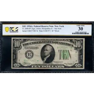 $10 1934-A.  Small Size $10 Federal Reserve Notes 2006-B*