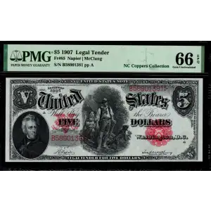 $5  Small Red, scalloped Legal Tender Issues 85
