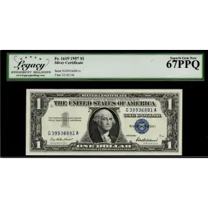 $1 1957 blue seal. Small Silver Certificates 1619