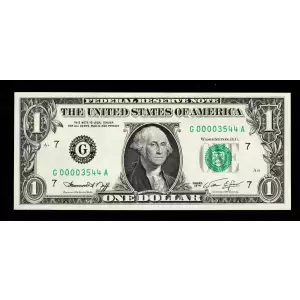 $1 1974 Green seal. Small Size $1 Federal Reserve Notes 1908-G
