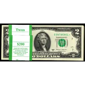$2 2017-A. Green seal Small Size $2 Federal Reserve Notes 1941-G* (2)