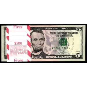 $5 2013  Small Size $5 Federal Reserve Notes 1996-F* (2)