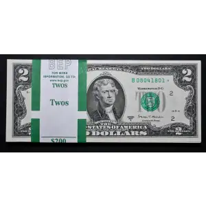 $2 2017-A. Green seal Small Size $2 Federal Reserve Notes 1941-B*