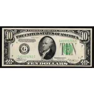 $10 1934-B.  Small Size $10 Federal Reserve Notes 2007-G