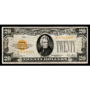 $20 1928 gold seal. Small Size Gold Certificates 2402