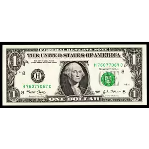 $1 2003 Green seal. Small Size $1 Federal Reserve Notes 1928-H