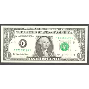 $1 2003-A. Green seal. Small Size $1 Federal Reserve Notes 1930-F