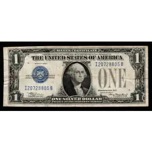 $1 1928-E blue seal. Small Silver Certificates 1605