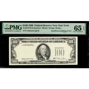 $100 1988  Small Size $100 Federal Reserve Notes 2172-B