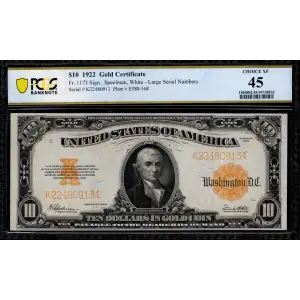 $10 1922 Gold Gold Certificates 1173