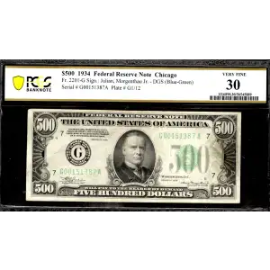 $500 1934  High Denomination Notes 2201-G