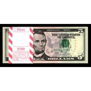 $5 2021 Small Size $5 Federal Reserve Notes 1999-A*
