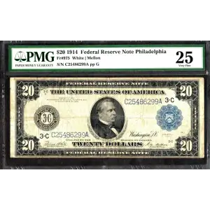 $20 1914 Blue Seal Federal Reserve Notes 975