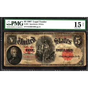 $5  Small Red, scalloped Legal Tender Issues 91