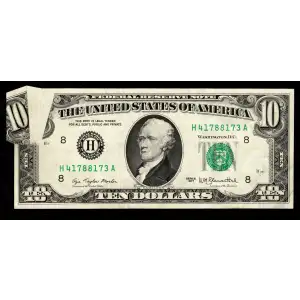 $10 1977 Treasury seal. Small Size $10 Federal Reserve Notes 2023-H