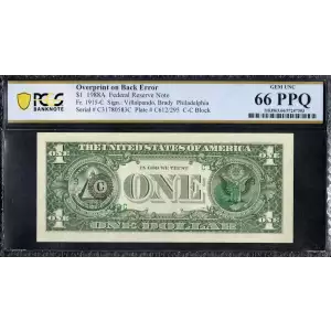 $1 1988-A. Green seal. Small Size $1 Federal Reserve Notes 1915-C