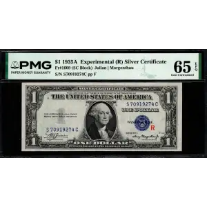 $1 1935-A blue seal. Small Silver Certificates 1609 (2)