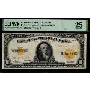 $10 1922 Gold Gold Certificates 1173 (2)