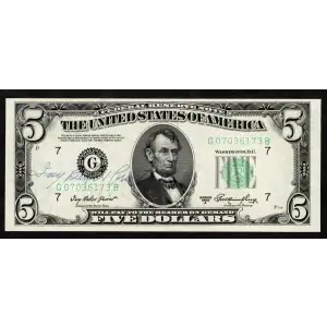 1950-A. $5 G07036173B