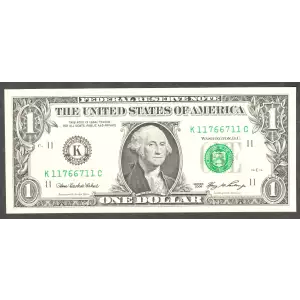 $1 2006 Green seal. Small Size $1 Federal Reserve Notes 1933-K