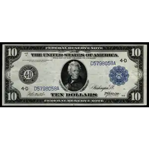 $10 1914 Blue Seal Federal Reserve Notes 916