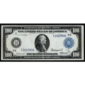 $100 1914 Blue Seal Federal Reserve Notes 1100 (2)