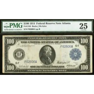 $100 1914 Blue Seal Federal Reserve Notes 1104