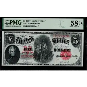 $5  Small Red, scalloped Legal Tender Issues 87