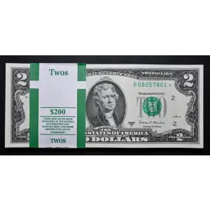 $2 2017-A. Green seal Small Size $2 Federal Reserve Notes 1941-B*