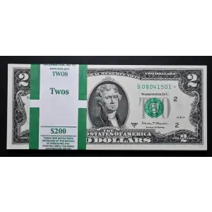 $2 2017-A. Green seal Small Size $2 Federal Reserve Notes 1941-B*