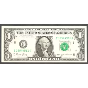 $1 2003 Green seal. Small Size $1 Federal Reserve Notes 1928-E