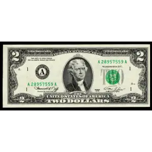 $2 1976 Green seal Small Size $2 Federal Reserve Notes 1935-A (2)