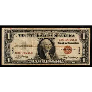 $1 1935-A brown seal Emergency Notes Issued During WW2 2300