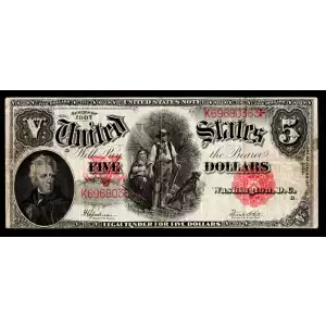 $5  Small Red, scalloped Legal Tender Issues 91